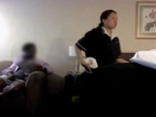 Watch video Flashing the maid – another series