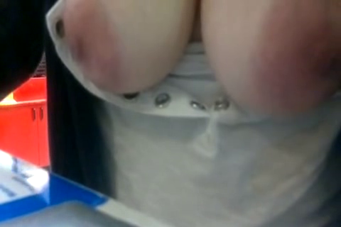 Watch video Boobs out Shopping